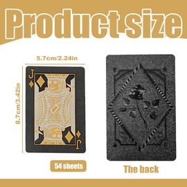 IKOPFLN Black Rose Plastic Poker Cards Plastic Waterproof Playing Cards - 1 Deck of Playing Cards Plastic, bronze