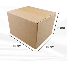 Verpackungskartons Versand Box 18x18x11 cm: Optionen 18x18x5 -> 18x18x20 - Set 10 Stück, Einwellig - Kleine Faltschachtel Verpacking für Versand, Verpackung, E-Commerce, Geschenke, Verpackungen