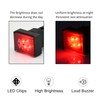 16mm Buzzer 12VDC Rectangle Red with Indicator Light LED 5/8"