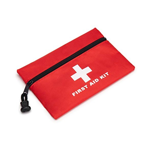 Jipemtra First Aid Bag Tote Empty Small Red First Aid Kit Travel Rescue Pouch First Responder Medicine Bag for Car Home Office Sport Outdoors (Red 7.9x5.5)
