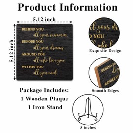 Graduation Decorations, Graduation Gifts for Her Him, Black Gold Office Decor Wooden Sign with Iron Stand for Desk Table Shelf 5 x 5 Inches - A02