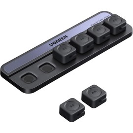 UGREEN 6 Pcs Organizador de Cables Magnéticos, Soporte de Clips de Cable Magnético para Escritorio, Clip de Silicona con Imán Potente, 2 Tamaños, Compatible con Mesitas de Noche/Oficina/Cocina