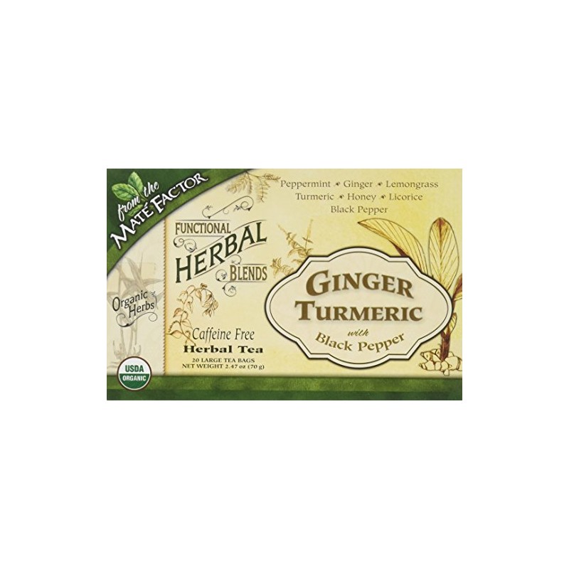Mate Factor Functional Herbal Blends - Ginger Turmeric with Black