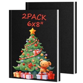 Utron 2PCS Hardcover Blank Book, 6 x 8in Autograph Book, Blank Books 40 Sheets Each, Hardcover Blank Book for Writing Stories, DlY Creations, Drawing, Writing(Black)
