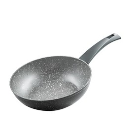 Zanetti - Durapietra Induction Wok Pan, 20 cm, Non-Stick Coating, Also Suitable for Induction, Diameter 20 cm, Grey