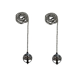 Royal Designs, Inc. FP-1027-ORB-2 Adjustable Ceiling Fan Pull Chain Extension with Jubilant Oak Ornament, 24 inch, Oil Rubbed Bronze, 2-Pack