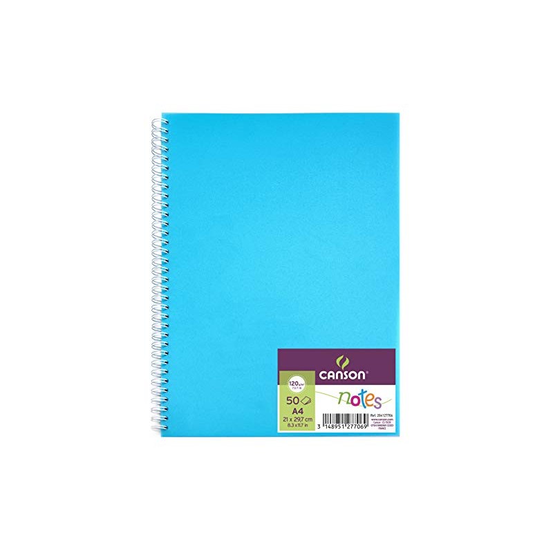 Canson Notizbuch mit 50 Blatt und Zeichnungen, 120 g, Spiralbindung,