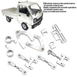 RC Steering Cup Hex Adapter Set, High Strength RC Metal Accessories Set Wear Resistant DIY Replacement Corrosion Resistant Aluminium Alloy for WPL D12 RC Car(silver)