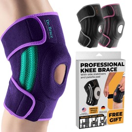 DR. BRACE ELITE Knee Brace with Side Stabilizers & Patella Gel Pads for Maximum Knee Pain Support and fast recovery for men and women- Please Check How To Size Video (Galaxsis, Small)