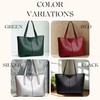 pokiele Tote Bag, PU Leather, Compatible with A4, Business, Casual,