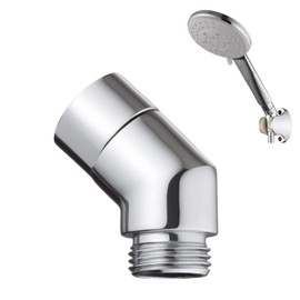 Shower Head Extension Arm,Shower Curved Hose Extender Connector,Shower Head Holder Angled Adapter,135 Degree G1/2" Wall Mounted Pipe Elbow,for Bathroom Handheld Fixed Hoses Long Showerheads Bottom