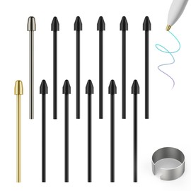 for Remarkable 2 Pen Tips,AHBTEYM Metal Tips,Replacement Nibs Refill Accessories for Remarkable 1/2 Stylus/Marker Plus/Scribe Pen-12Pcs(Gold/Sirvel)