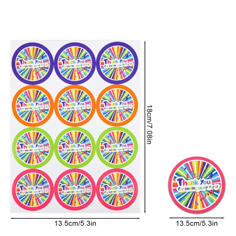 VEYLIN Thank You Stickers,120 Pieces Colourful Party Stickers with Thank