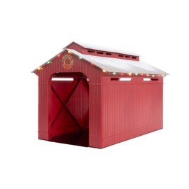 Lionel Christmas, Electric O Gauge Model Train Accessories, Lighted Christmas Half Covered Bridge (1929090)