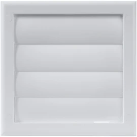 Vent Systems Ø4" Inch (7.5" x 7.5") Exhaust Vent Cover - White - Dryer Vent Hood - Louvered Dryer Duct Vent Cover - Vent Hood Cap - One-Directional Plastic Air Supply Grille