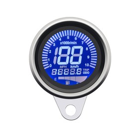 KAOLALI Motorcycle LCD Digital Speedometer Tachometer LED Speed Gauge Oil Level Meter with Night Light