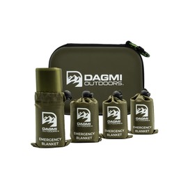 Dagmi Outdoors Emergency Survival Blanket 4 Pack Thermal Mylar Foil Space Blankets for Extreme Cold Weather - NASA Designed - Perfect for Camping, Hiking, Car, Warmth - Outdoor Waterproof Gear