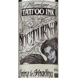 Nocturnal Tattoo Ink Shine White, Professional Tattoo Ink for Lining and Shading, Made in USA, Shine White Tattoo Color, Blended with Pigments, 8oz Bottle