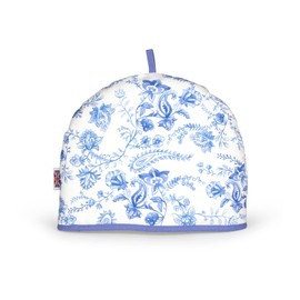 Muldale Tea Cosy for Teapot Large in Vintage Blue Floral Pattern 34cm - 100% Cotton Extra Thick Wadding - Made in England - Insulated 6 Cup Tea Cosy Covers that Keep Tea Hotter for Longer