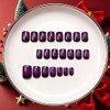 SXVME Uñas postizas cuadradas cortas, con degradado morado y negro,