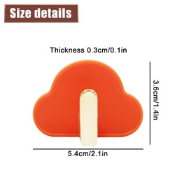 4Pcs Cloud Adhesive Hooks, Cute Wall Hangers Without Nails, Colorful Sticky Hooks, Decorative Hooks for Girls Bedroom, Hanging Coat Key Bag Hat Bathroom Robe Towel (4 Colors)