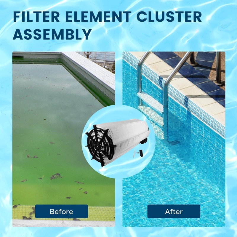 JUSNBASR Filter Element Cluster Assembly DEX7200DC Compatible with Hayward DE7220