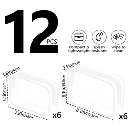 AURUZA Clear Makeup Bag, 12PCS TSA Approved Cosmetic Travel Toiletry Organizer, Quart Size Carry On Compliant, Water Resistant Airport Airline Essentials