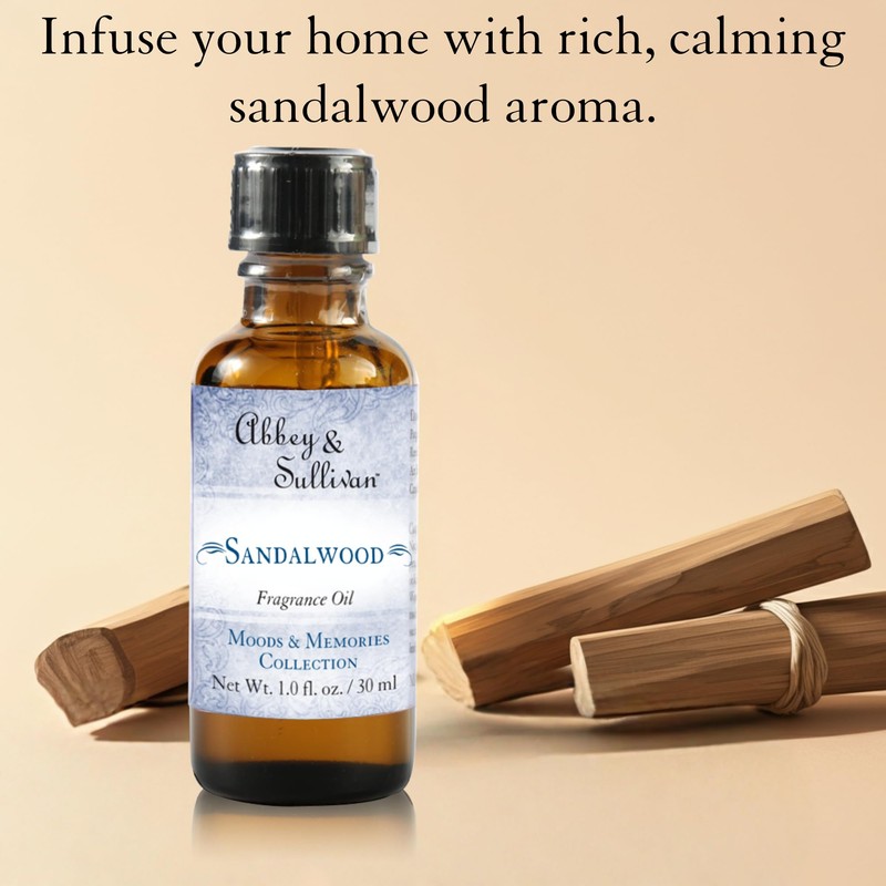 Abbey & Sullivan Fragrance Oil, Sandalwood, 1 oz.