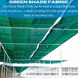 VBS - Green Shade Cloth - 70% - Mesh Fabric for Fence Privacy Screen, Garden Shade, Mesh Fence Screening, Shade Cloth Rolls, Wind Screen, Shade Cloth Roll, Fabric Sun Shade Cloth (12' x 10'), VBSGSC1