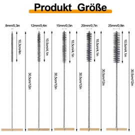 Clean Drill Hole Brush, 5 Pieces Drill Hole Brush, Stainless Steel Hole Brush, Drill Hole Brush Set, for Hammer Drills, Efficient Drill Hole Cleaning