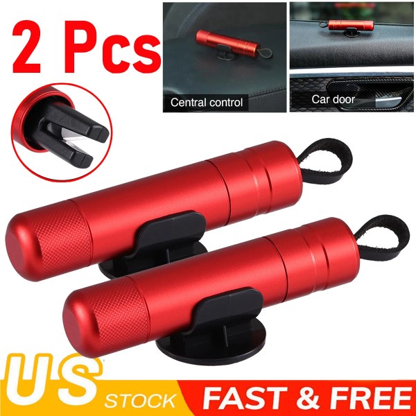 Unbranded 2Pcs Car Safety Hammer Window Breaker Seat Belt Emergency