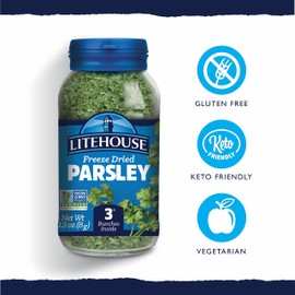 Litehouse Freeze Dried Parsley - Substitute for Fresh Parsley, Jar Equal to 3 Fresh Bunches, Seasoning for Food, Non-GMO, Gluten-Free - 0.30 Ounce