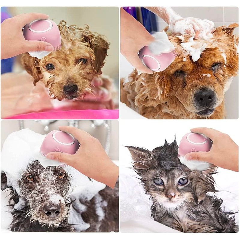 Pet Bath Massage Brush Puppy Dog Cat Grooming Cleaning Soft