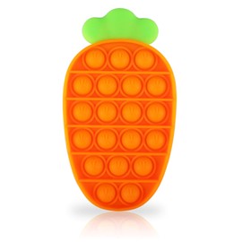 POP Fidget Toys Finger Push Bubble Fidget Sensory Toy for Autistic Children Stress Anxiety Relief Simple Dimple Autism Special Squeeze Fun Silicone Gifts for Adult Kids (1,Carrot)