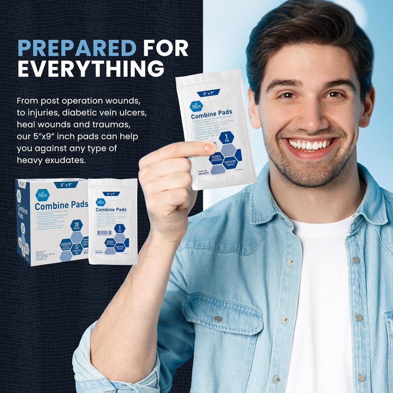 MED PRIDE Nonstick Sterile Abd Combine Pads 5x9 in (5