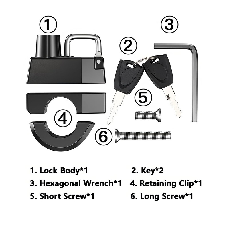 Baceyong Motorcycle Bike Helmet Lock,Anti-theft Fixed Multi-function Lock