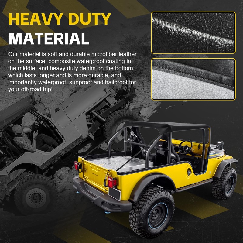 Bimini Soft Top Compatible with 1951-1991 YJ, CJ5 & CJ6,