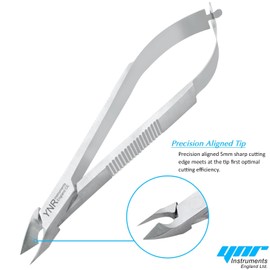 YNR Professional Cuticle Nippers Spring Scissors Cutters, Removers Stainless Steel Best Nail Care Tool for Manicure and Pedicure