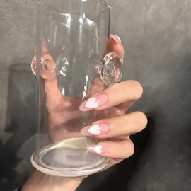 Set of 24 Nail Tips, Hollow Out Hearts, Pink for a refreshing and healthy girly look for weddings, parties, after-parties, nail art