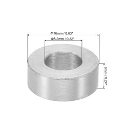 PATIKIL M8 Aluminum Spacers, 12 Pcs Metal Spacers Aluminum 8.2mm ID x 16mm OD x 6mm l Aluminum Spacer Screw Standoff Round for 5/16 or M8 Screw Bolts