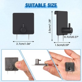 Lounsweer 10 Pcs Cubicle Hooks for Fabric Walls Cubicle Clips Fabric Panel Wall Coat Hooks Stainless Steel Picture Hangers for 50 Lbs Home Office Room Board Hanging Supply, Black