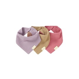 Blumie Set of 3 100% Organic Cotton Baby Bandana dribble bibs for boys and girls (Lilac Set)