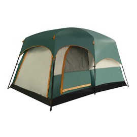 TENPLAY 3-4 Person Family Cabin Tent,170T Polyester,PU Coating Waterproof2000mm,2Room 3Doors 3Mesh Windows,Double Layer,Large Tent for Outdoor,Picnic,Camping,Family Gathering. (Green)…