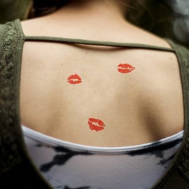 Housoutil 6pcs Temporary Stickers, Waterproof Body Decoration Stickers, Kiss Design for Face and Party Use