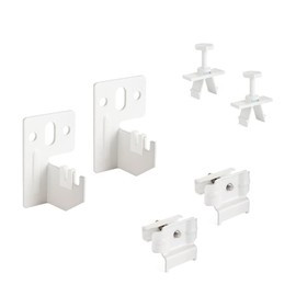 Pair of Quick Mount Wall Brackets with Clamps and Spacers for Tubular or Column Radiators - Colour White - Distance Adjustment from Wall (30-40mm) - Pack of 2