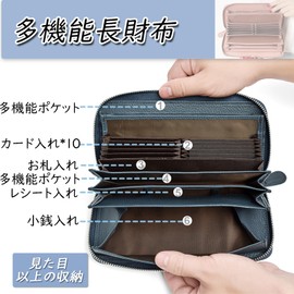 TOEDNNQI Women's Long Wallet, Large Capacity, Chabara, Box-Shaped Coin Purse, Can Store Smartphones, Multi-functional, Coin Through, Gift, Gift, Birthday, Khaki