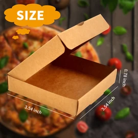 WANGDEFA 50 Pack Kraft Small Pizza Boxes Mini Pizza Boxes 3.5 x 3.5 White Mini Pizza Boxes White Pizza Boxes 3.5 Inch Mini Pizza Boxes for Pizzas Cookie Mini Pies Party Favors