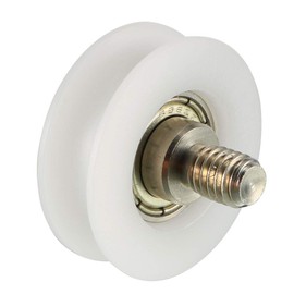 sourcing map Bearing Roll with Threaded Rod 29 x 9 mm M6 U Groove for Sliding Door Rail Guide, Nylon, White