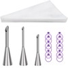 3PCS Cream Icing Piping Nozzle Tip,with 50 Disposable Pastry Bags