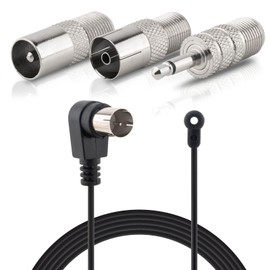 Kaunosta FM Antenna 75 Ohm FM Radio Antenna F Type Male Coaxial Cable Wire Antenna with Adapter for Pioneer Onkyo Yamaha Marantz Indoor Digital HD Radio Stereo Receiver FM Radio AV Audio Video